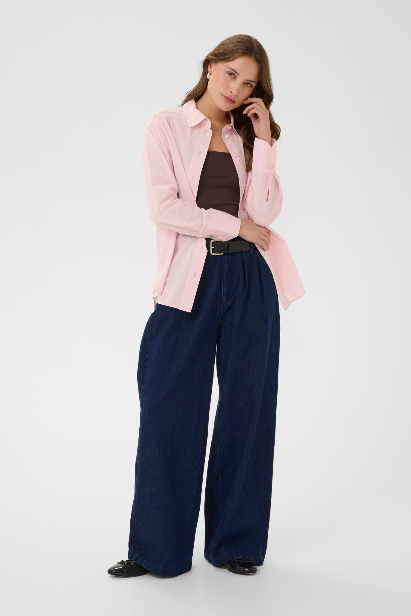 Phyllissz Shirt i chalk rosa i bomull, skjorte fra Saint Tropez hos Image Mandal