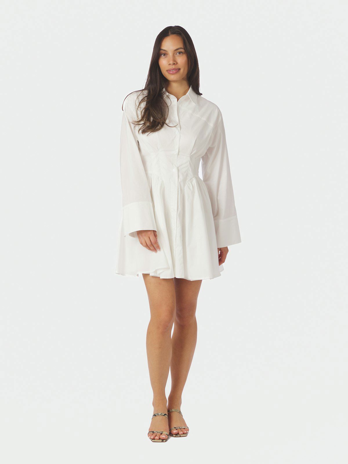 Ulissa Poplin Shirt Dress i offwhite, kjole fra Neo Noir hos Image Mandal