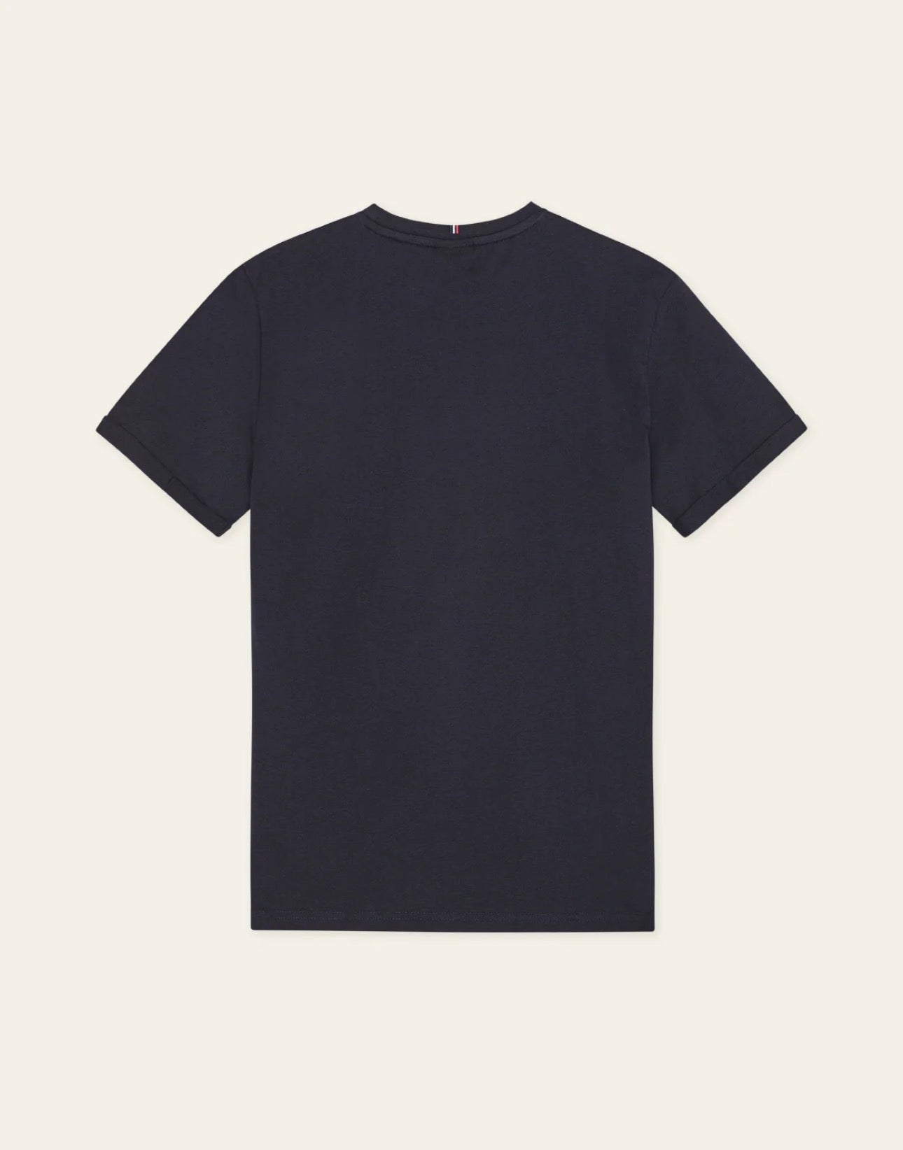 Norregaard T-shirt i marine nærbilde av detaljer, t-skjorte fra Les Deux hos Image Mandal