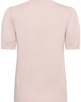 Milasz Ss Pullover på modell, cardigan fra Saint Tropez hos Image Mandal