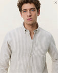 Cotton Linen Shirt i dark sand, skjorte fra Les Deux hos Image Mandal