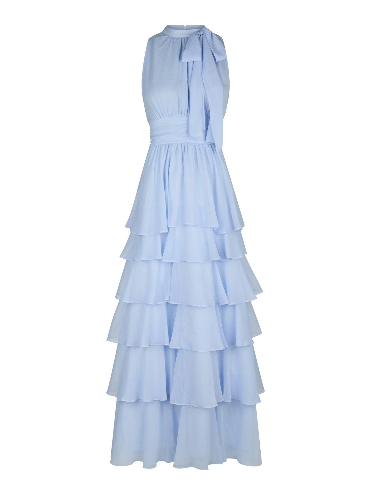 Marli Solid Chiffon Dress i blå alternativt utsnitt, kjole fra Neo Noir hos Image Mandal