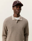 Knitted Stripe Ls Polo