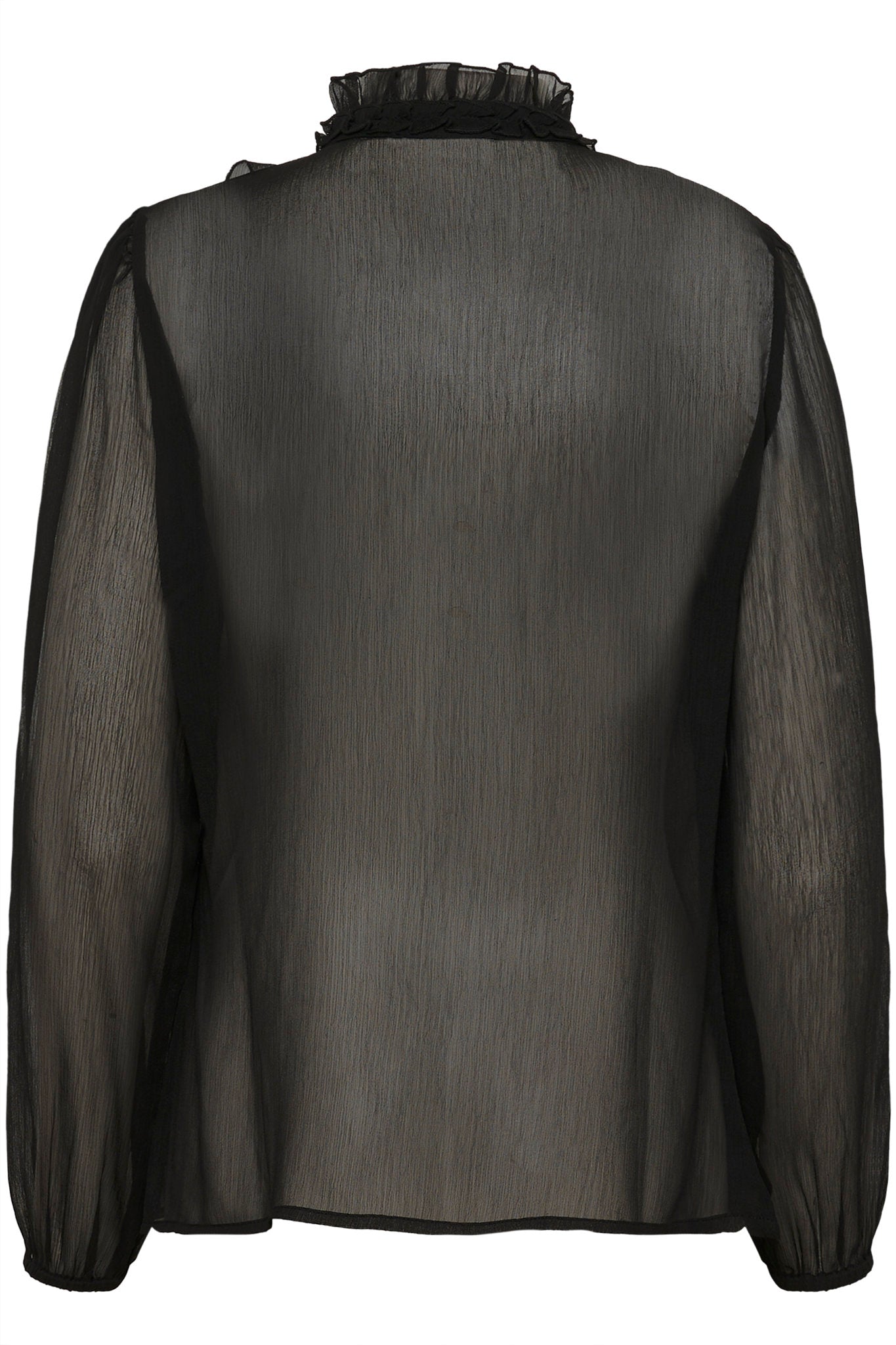 Lilja Crincle Shirt i sort alternativt utsnitt, bluse fra Saint Tropez hos Image Mandal