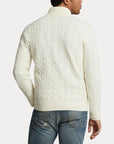 Cable-Knit Long-Sleeve i kremhvit sett fra siden, genser fra Polo Ralph Lauren hos Image Mandal