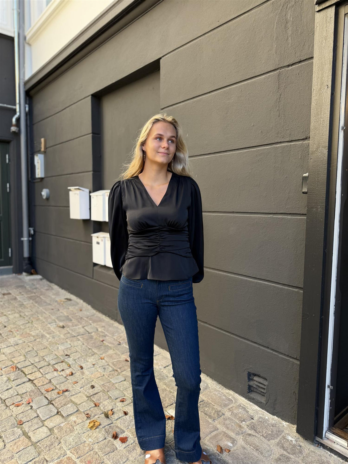 Pascal Drapy Satin Blouse