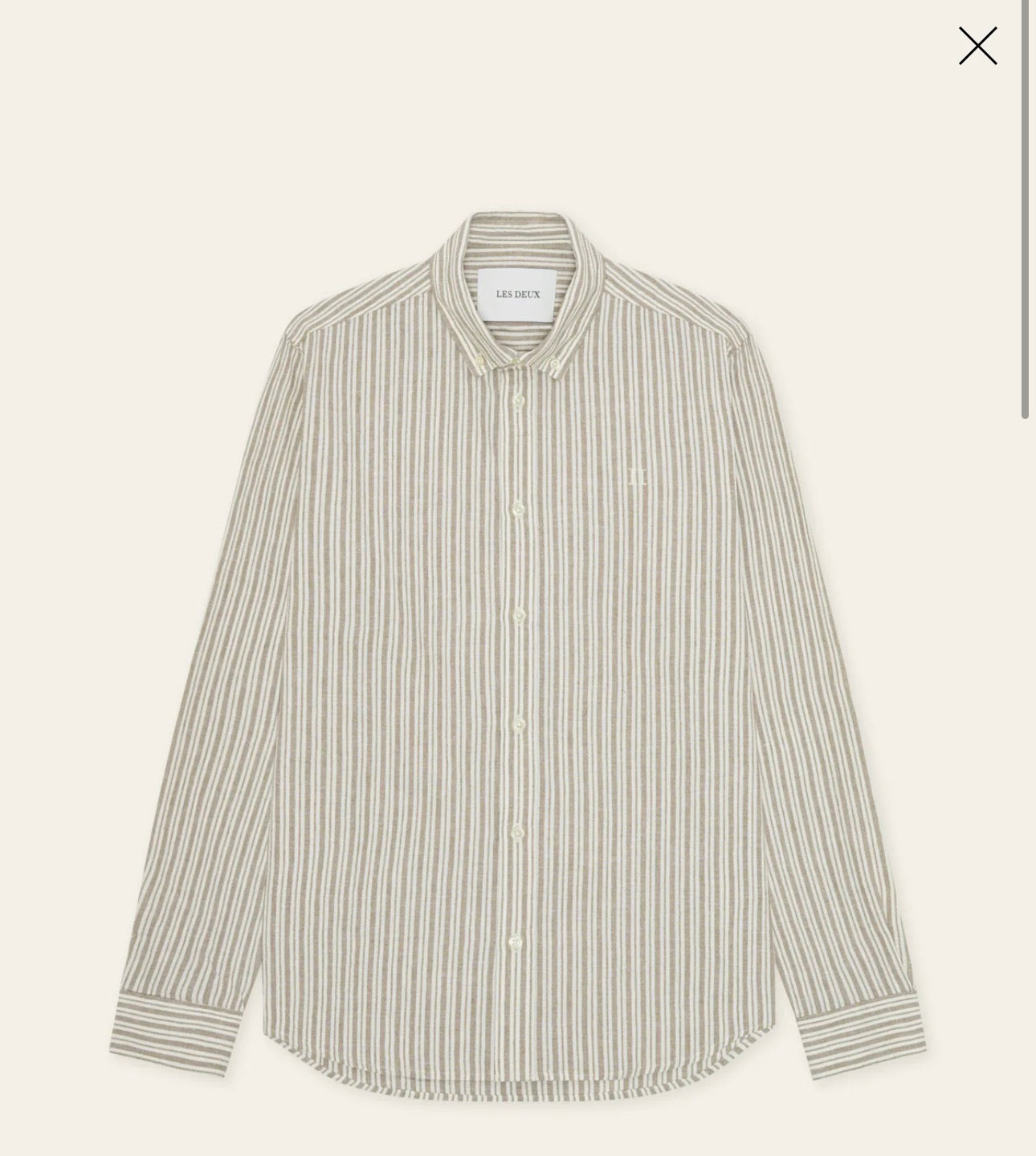Cotton Linen Shirt i dark sand stylet antrekk, skjorte fra Les Deux hos Image Mandal