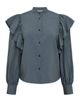 Surine Shirt i blå nærbilde av detaljer, bluse fra A-view hos Image Mandal