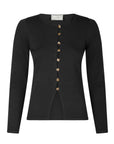 Teller Knit Blouse i sort sett fra siden, bluse fra Neo Noir hos Image Mandal