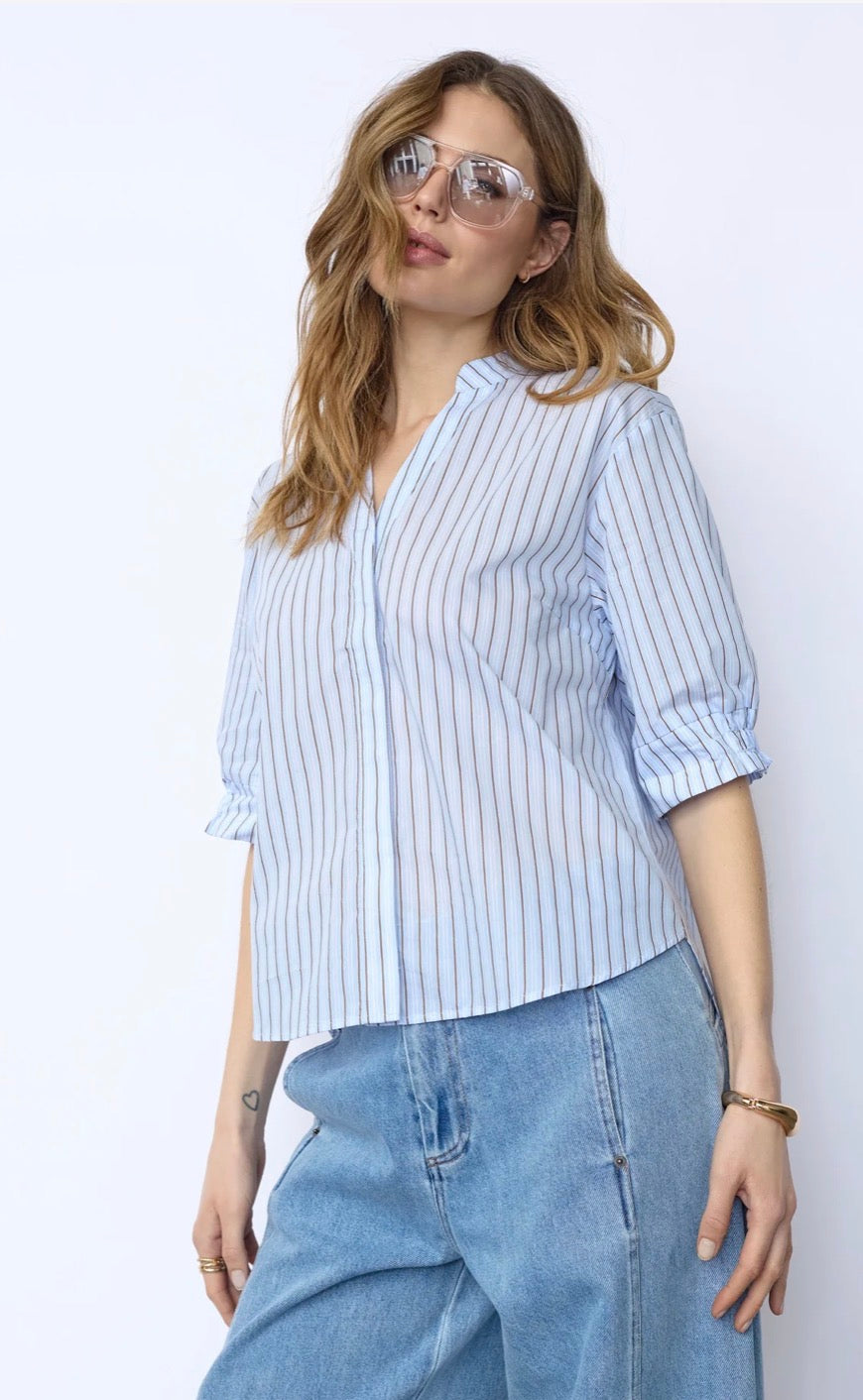 Felinecc Ss Shirt i pale blå, skjorte fra Co'couture hos Image Mandal
