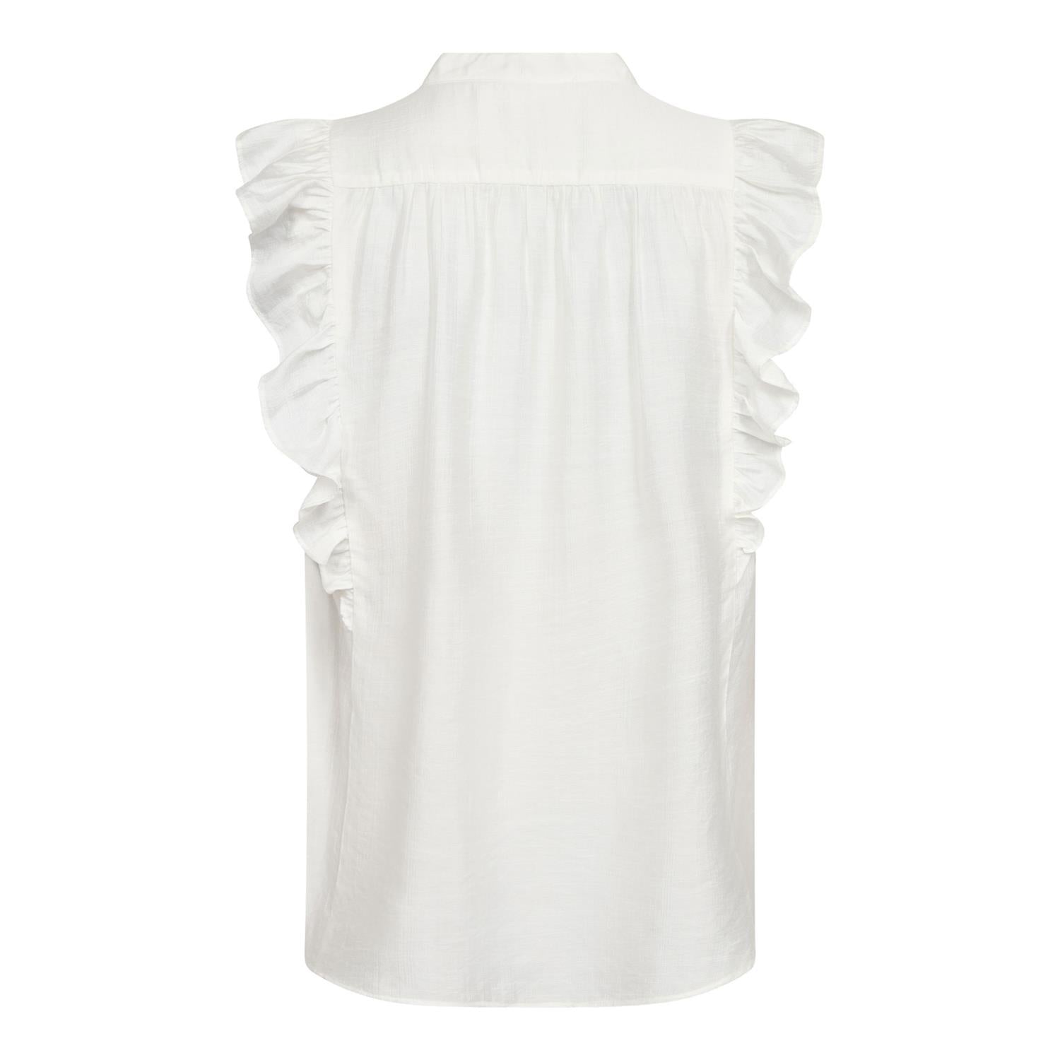 Heracc Frill Ss V-Top i hvit bakfra, bluse fra Co'couture hos Image Mandal