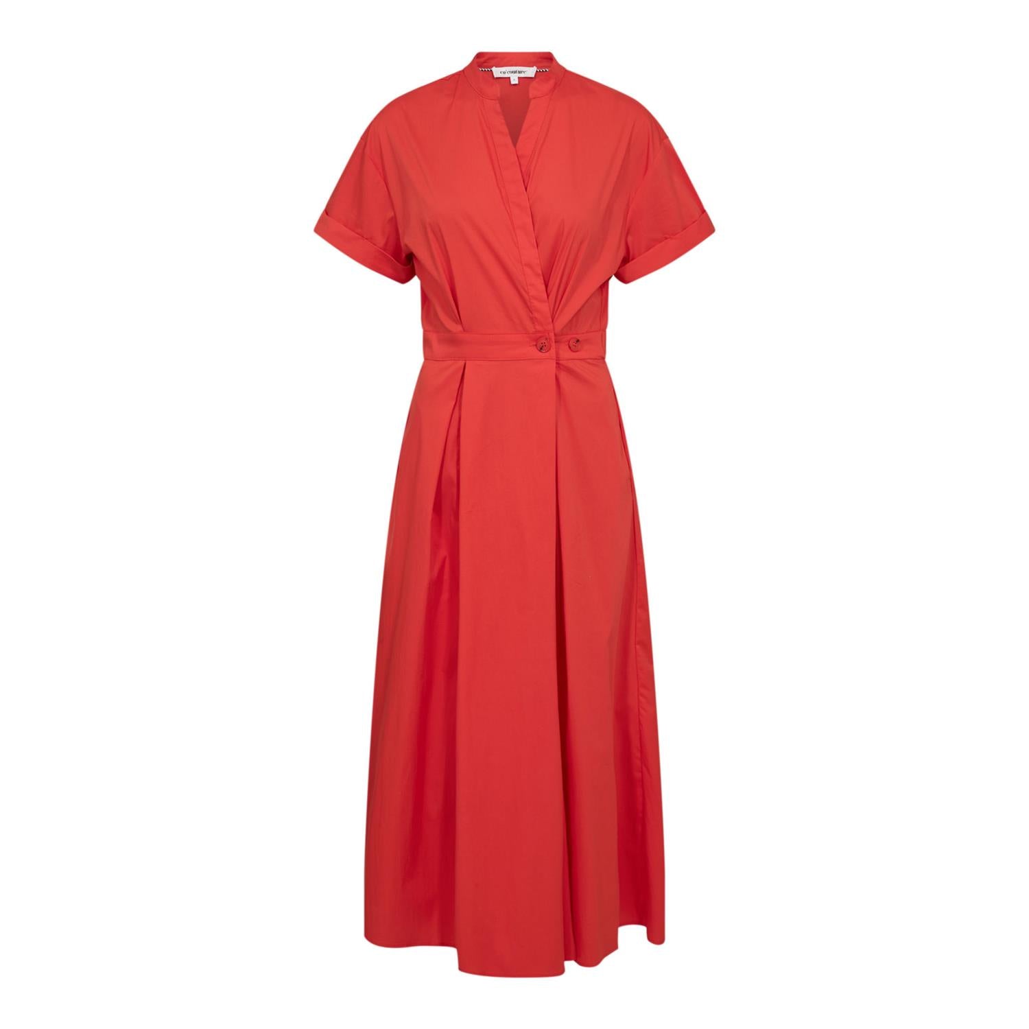 Elaracc Wrap Ss Dress i flame sett fra siden, kjole fra Co'couture hos Image Mandal