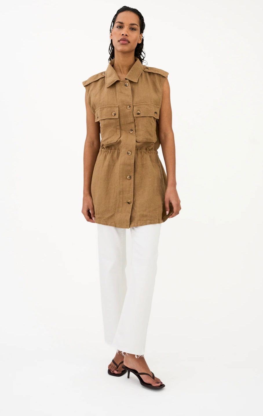 Ivy Frida Cropped Jeans i hvit stylet antrekk, bukse fra Ivy Copenhagen hos Image Mandal