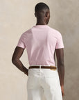 Custom Slim Crew Neck Short-Sleeve T-Shirt i rosa nærbilde av detaljer, t-skjorte fra Polo Ralph Lauren hos Image Mandal