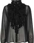 Lilja Crincle Shirt i sort sett fra siden, bluse fra Saint Tropez hos Image Mandal