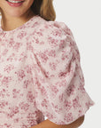 Kikka Chiffon Flower Dress i rose sett fra siden, kjole fra Neo Noir hos Image Mandal