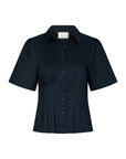 Balara Poplin Shirt i marineblå i bomull, skjorte fra Neo Noir hos Image Mandal
