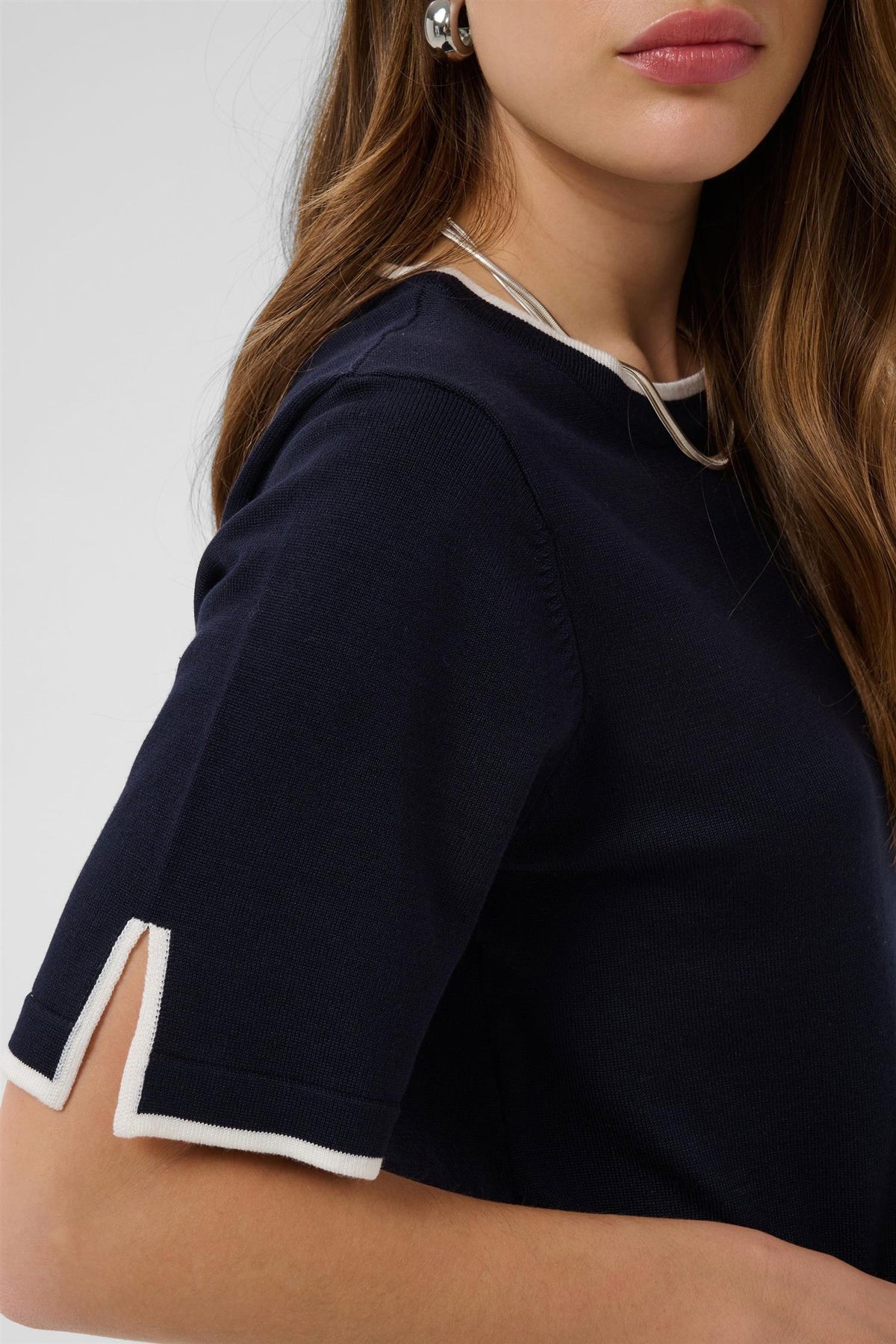 Milasz Contrast Stripe Ss Pullover