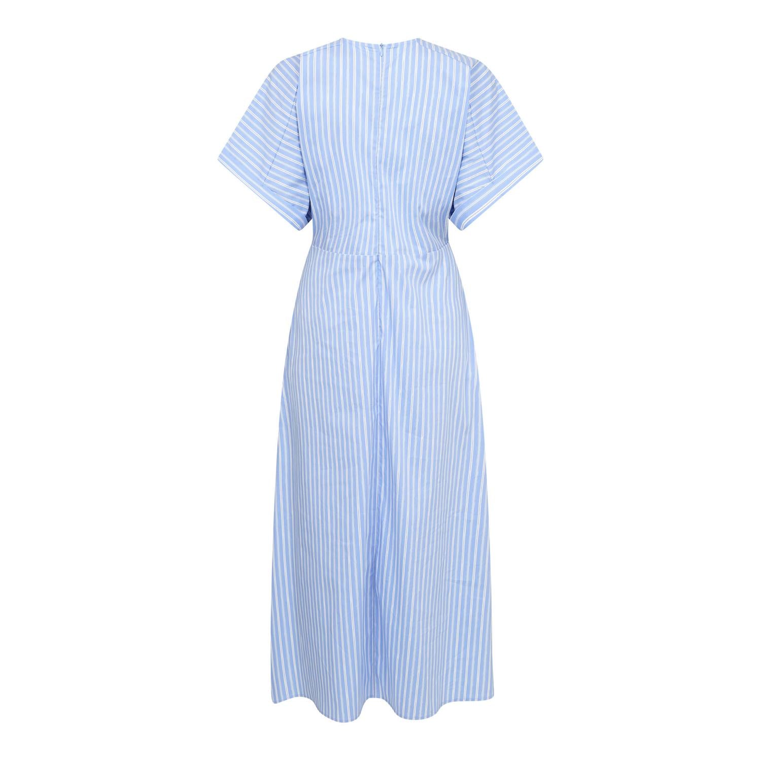 Kaiocc Stripe Dress i pale blå sett fra siden, kjole fra Co'couture hos Image Mandal