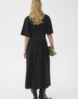 Gzinez Long Dress i sort nærbilde av detaljer, kjole fra Gestuz hos Image Mandal