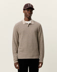 Knitted Stripe Ls Polo