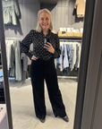 Camisa Dot Blouse i sort i polyester, skjorte fra Neo Noir hos Image Mandal