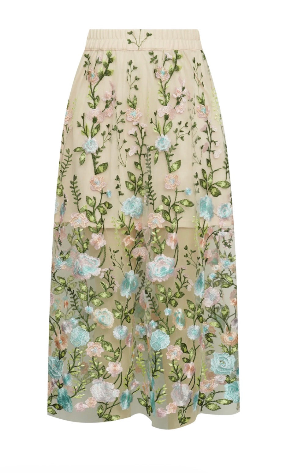 Fuschia Skirt i rose blå nærbilde av detaljer, skjørt fra A-view hos Image Mandal