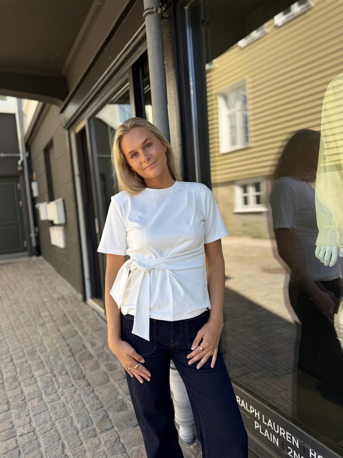 Orianecc Pleat Tie Tee