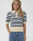 Philliasz Pullover i allure multi stripet nærbilde av detaljer, cardigan fra Saint Tropez hos Image Mandal