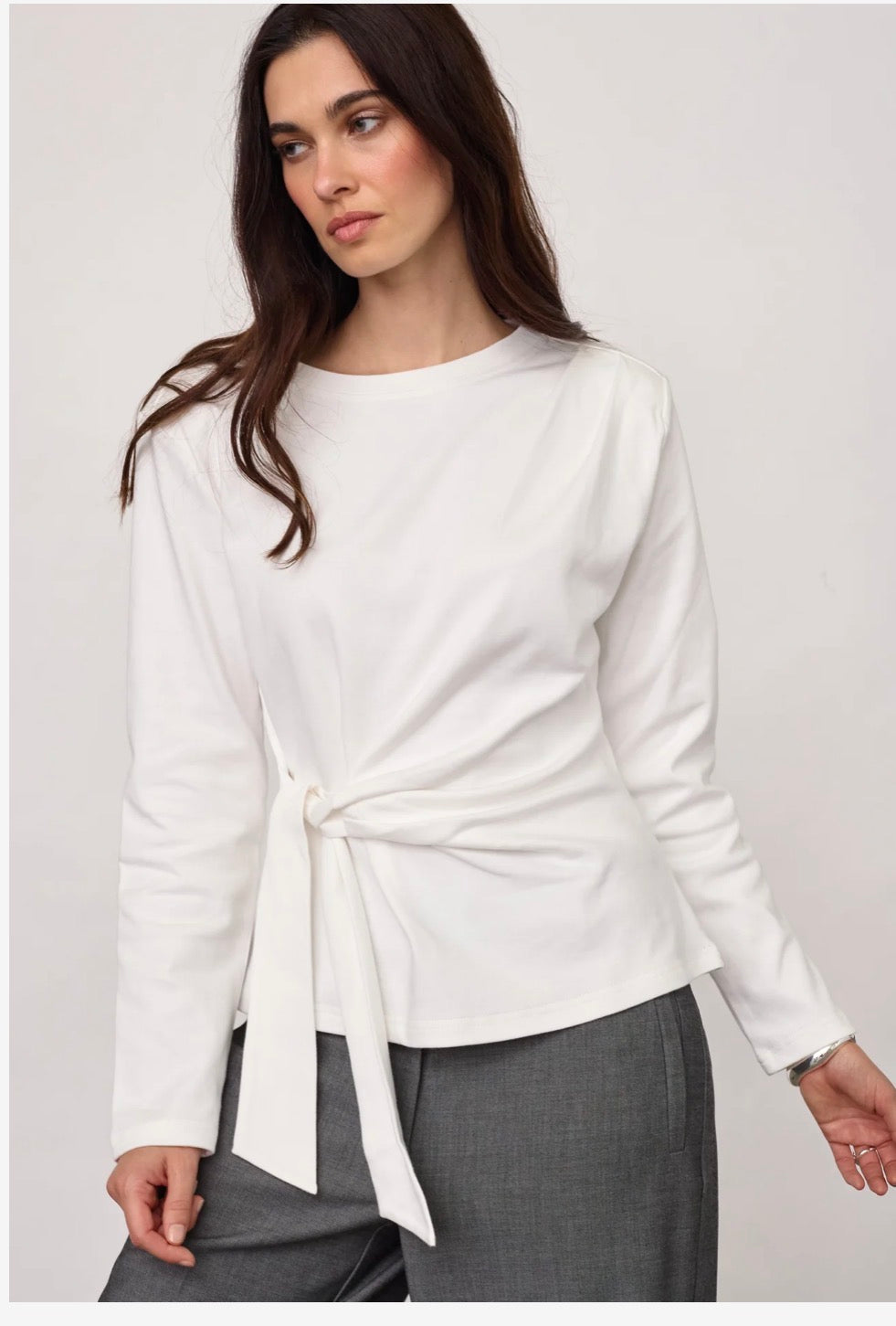 Orianecc Ls Pleat Tie Tee