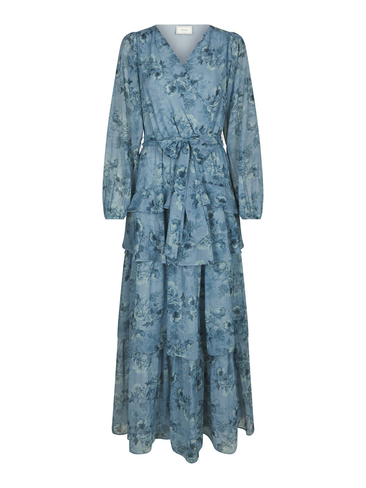 Denila Crepe Print Dress i blå detaljbilde, kjole fra Neo Noir hos Image Mandal