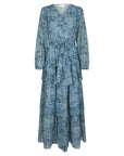 Denila Crepe Print Dress i blå detaljbilde, kjole fra Neo Noir hos Image Mandal