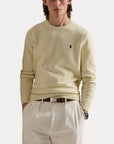 7-Gauge Crew Neck Long-Sleeve Sweater i kremhvit, genser fra Polo Ralph Lauren hos Image Mandal