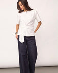 Orianecc Pleat Tie Tee
