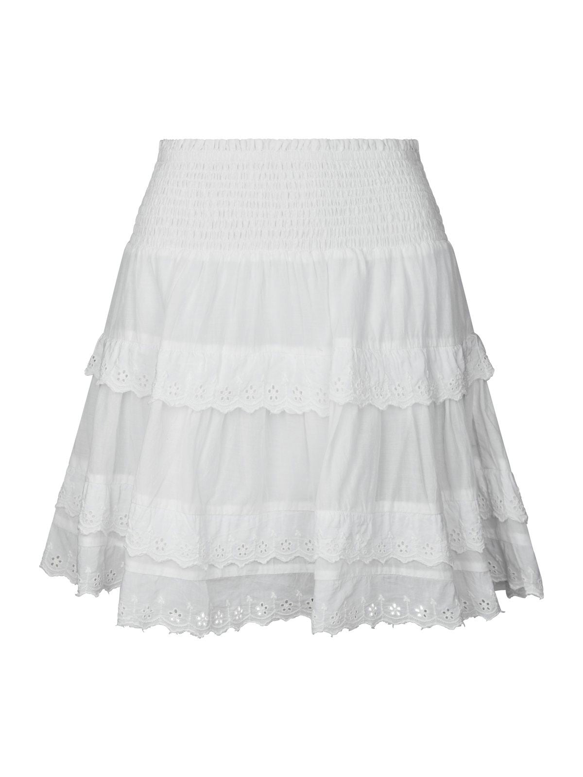 Heidie Ruffle Skirt i hvit, topp fra Neo Noir hos Image Mandal