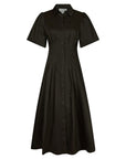 Baia Poplin Dress i brun på modell, kjole fra Neo Noir hos Image Mandal