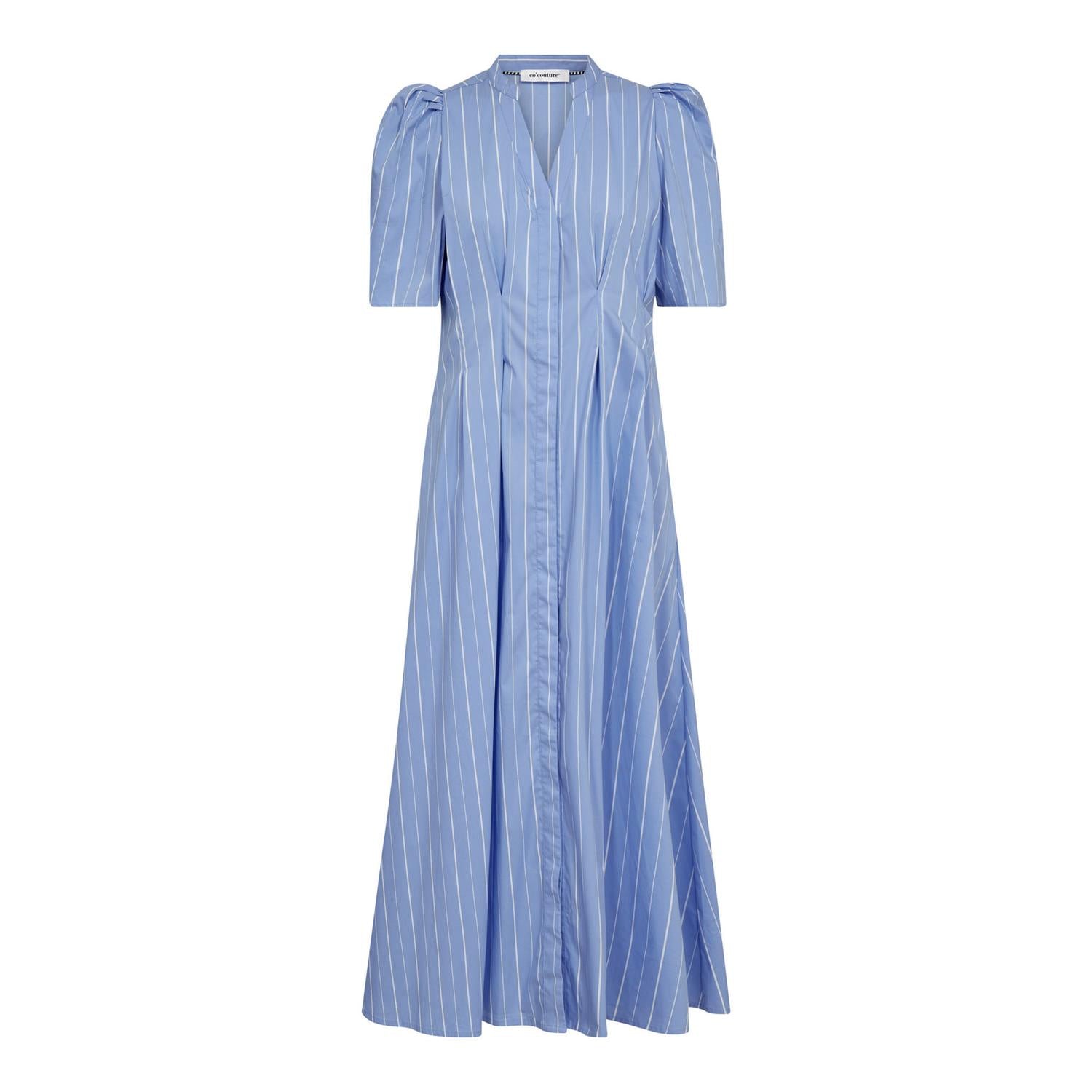 Terancc Stripe Pleat Dress i pale blå bakfra, kjole fra Co'couture hos Image Mandal