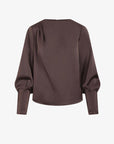 Christine Blouse i brun bakfra, bluse fra Urban Pioneers hos Image Mandal