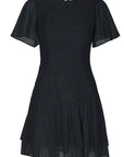 Cirkle S Voile Dress i marineblå nærbilde av detaljer, kjole fra Neo Noir hos Image Mandal