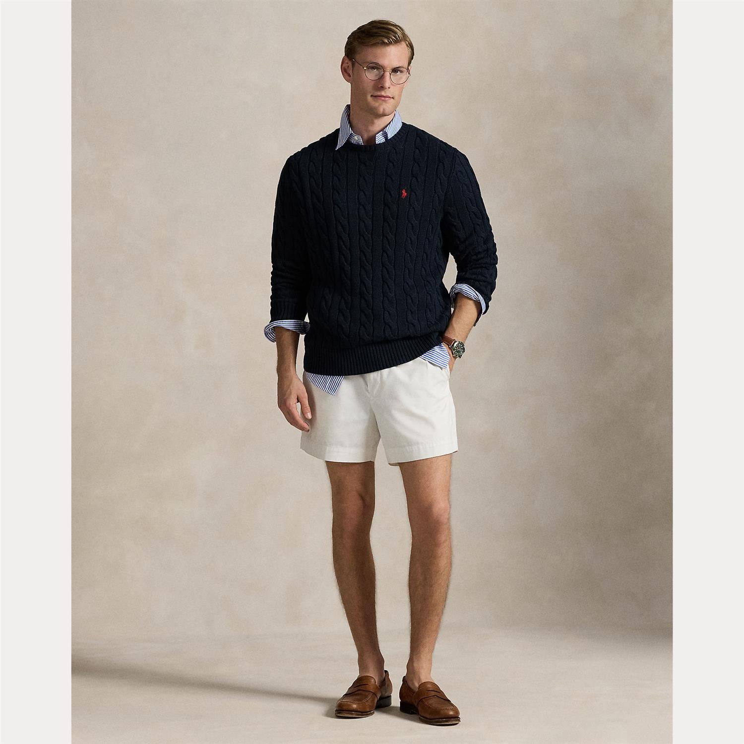Long-Sleeve Driver Crewneck Pullover i blå styling-inspirasjon, genser fra Polo Ralph Lauren hos Image Mandal
