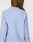 Dita Twin Stripe Shirt i lyseblå bakfra, bluse fra Neo Noir hos Image Mandal