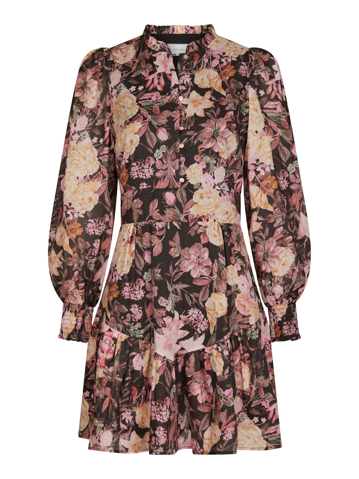 Aberto Big Flower Dress i sort ekstra vinkel, kjole fra Neo Noir hos Image Mandal