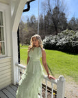 Marli Solid Chiffon Dress i grønn ekstra vinkel, kjole fra Neo Noir hos Image Mandal